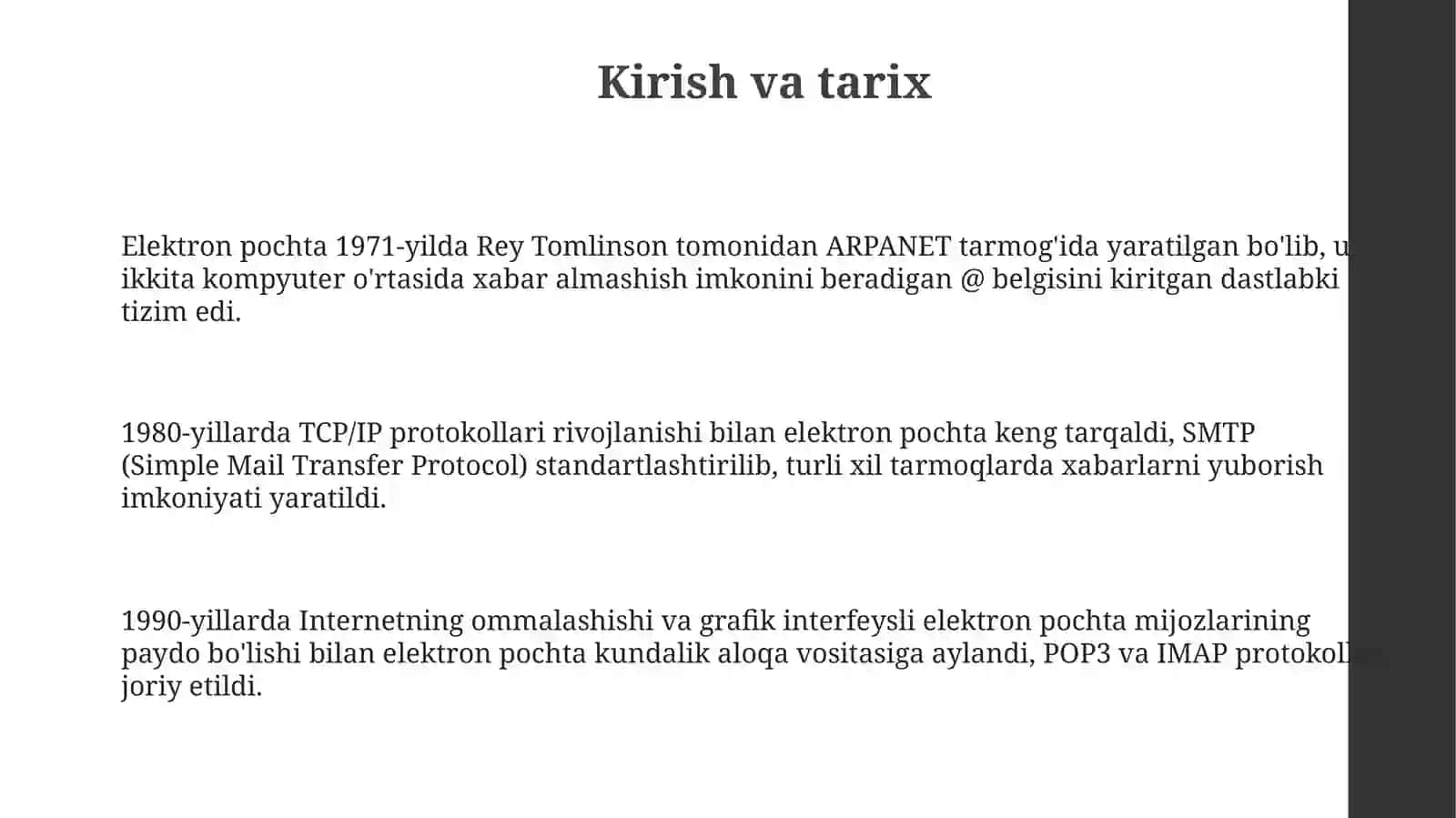 Elektron pochta xizmatlarining rivojlanishi va texnologiyalari 3