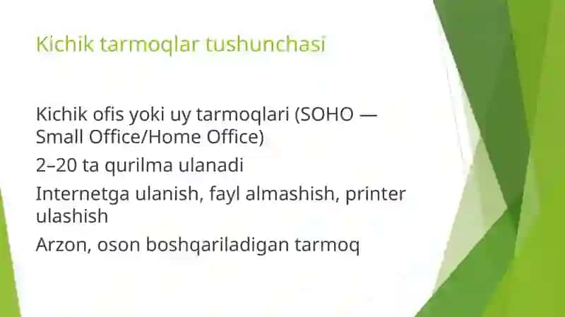 Kichik ofis va uy tarmoqlarini tashkil etish 3