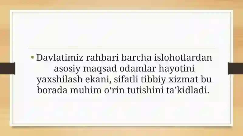Sog'liqni saqlash sohasidagi islohotlarning yangi ustuvoryo'nalishlari 3