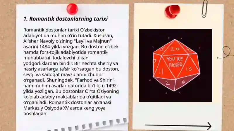 Romantik dostonlarining gʻoyaviy-badiiy xususiyatlari 3