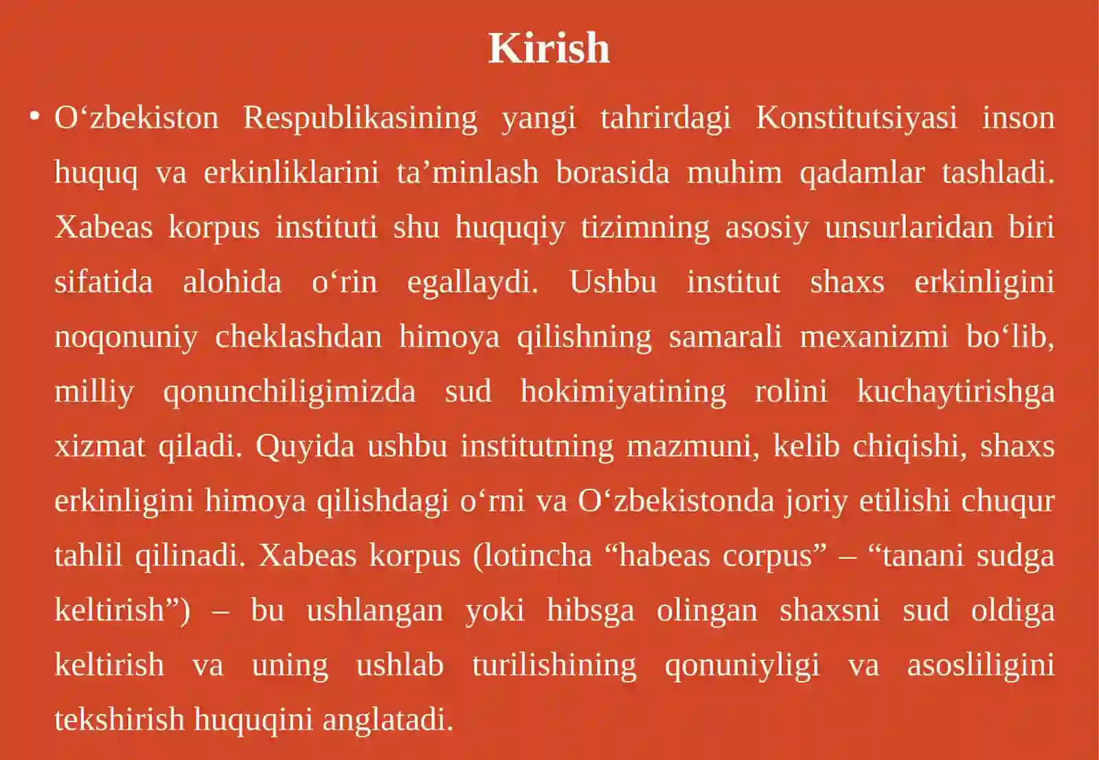 Milliy qonunchiligimizda Xabeas Korpus instituti 3