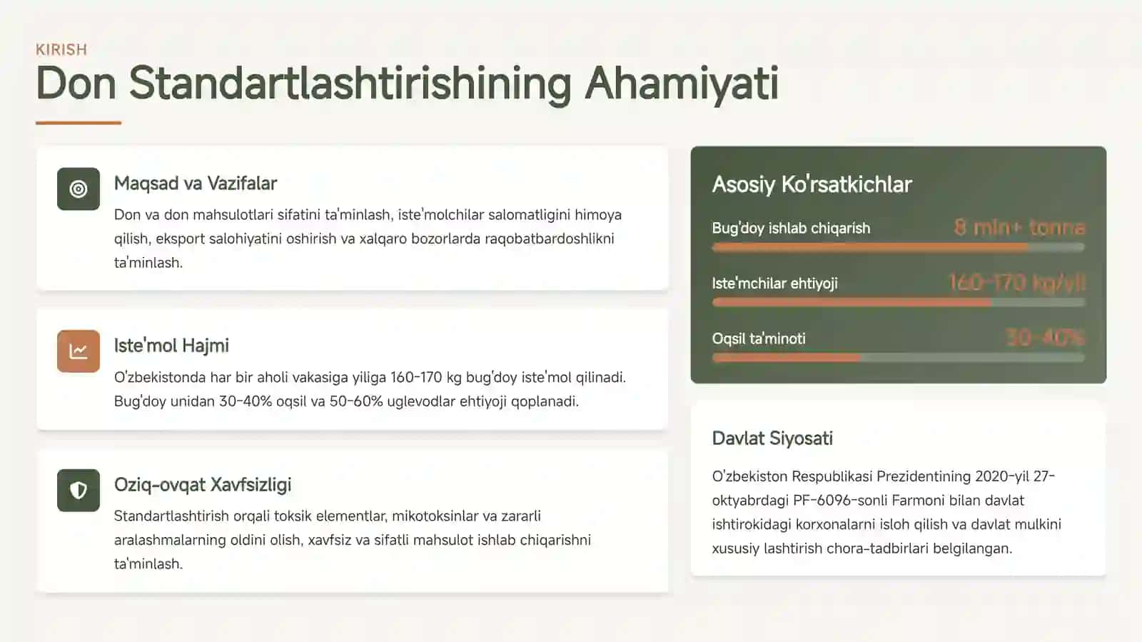 Don va Don Mahsulotlarini Standartlashtirish va Sifat Ko'rsatkichlari 3