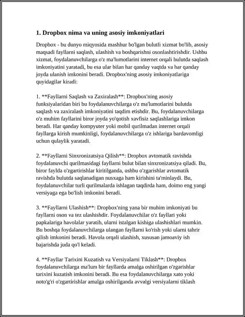 DROPBOX BULUTLI PLATFORMASI VA UNDAN FOYDALANISH 3
