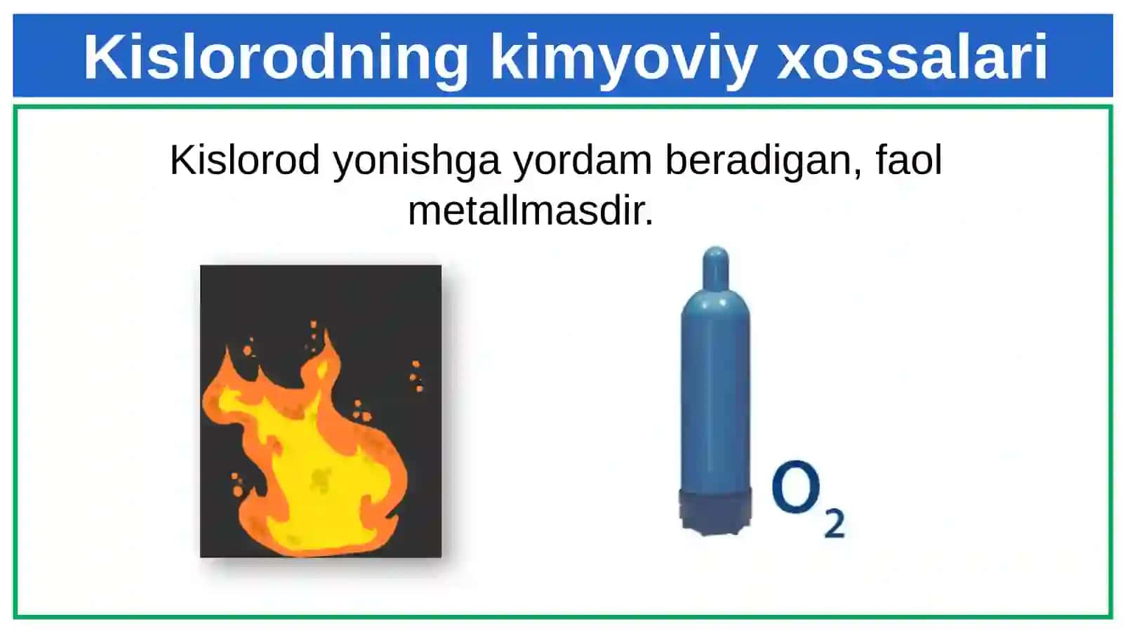 Kislorodning kimyoviy xossalari 3