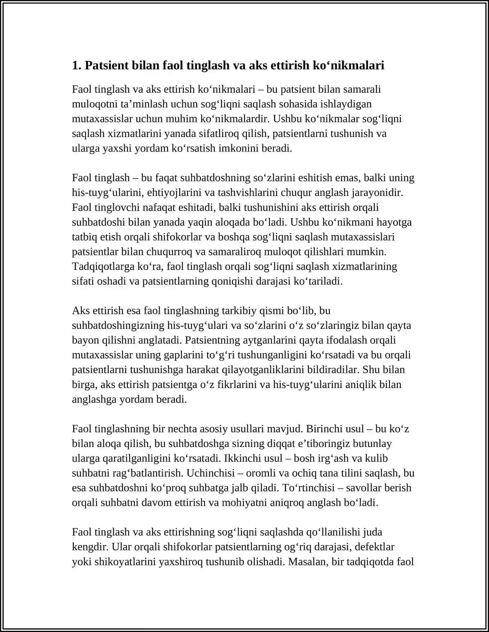 PATSIENT BILAN VERBAL VA NOVERBAL MULOQOT KOʻNIKMALARI 3