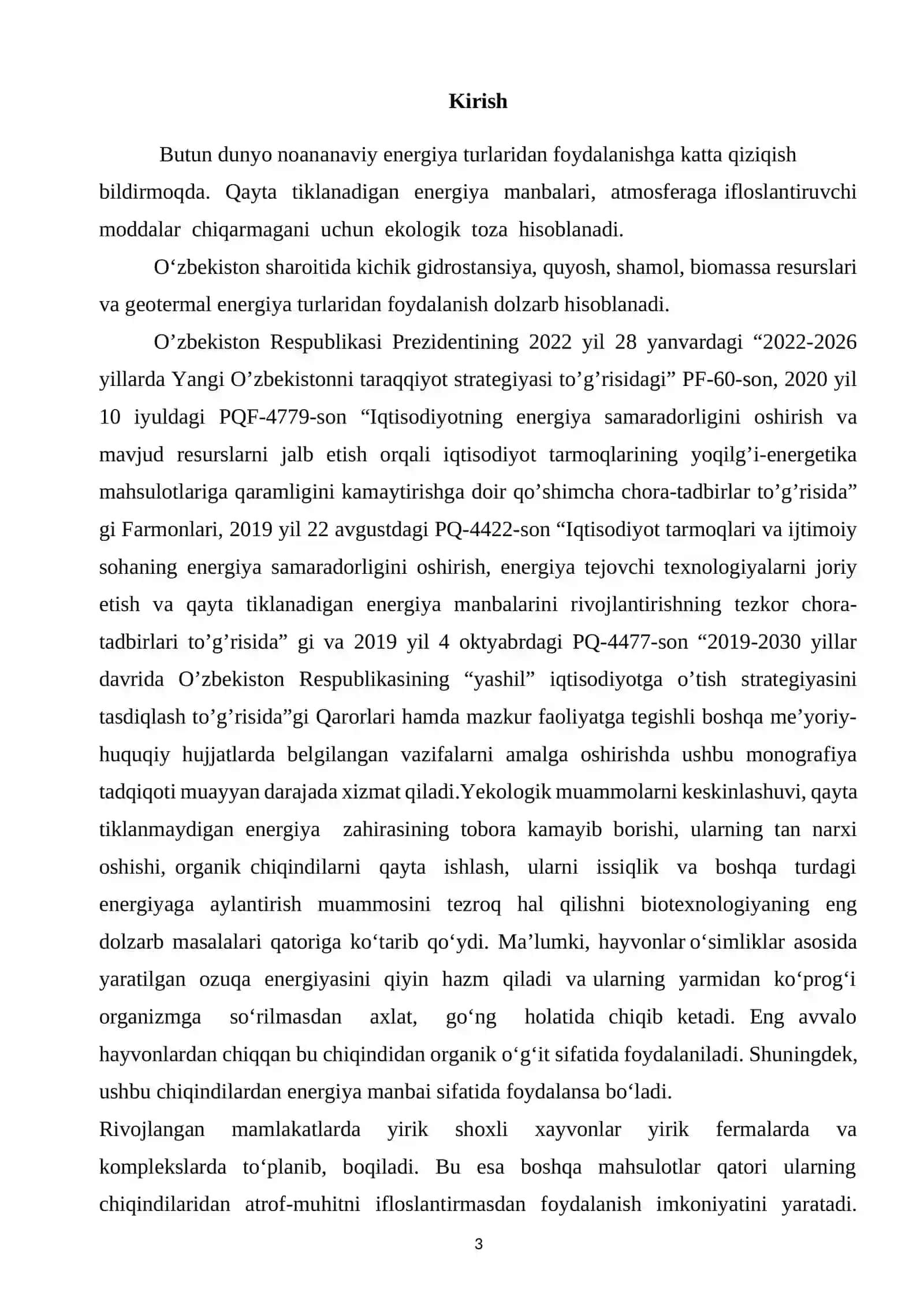 Chorva mollari biochiqindilaridan 15 m biogaz olish qurilmasing parametrlarini tanlash 3
