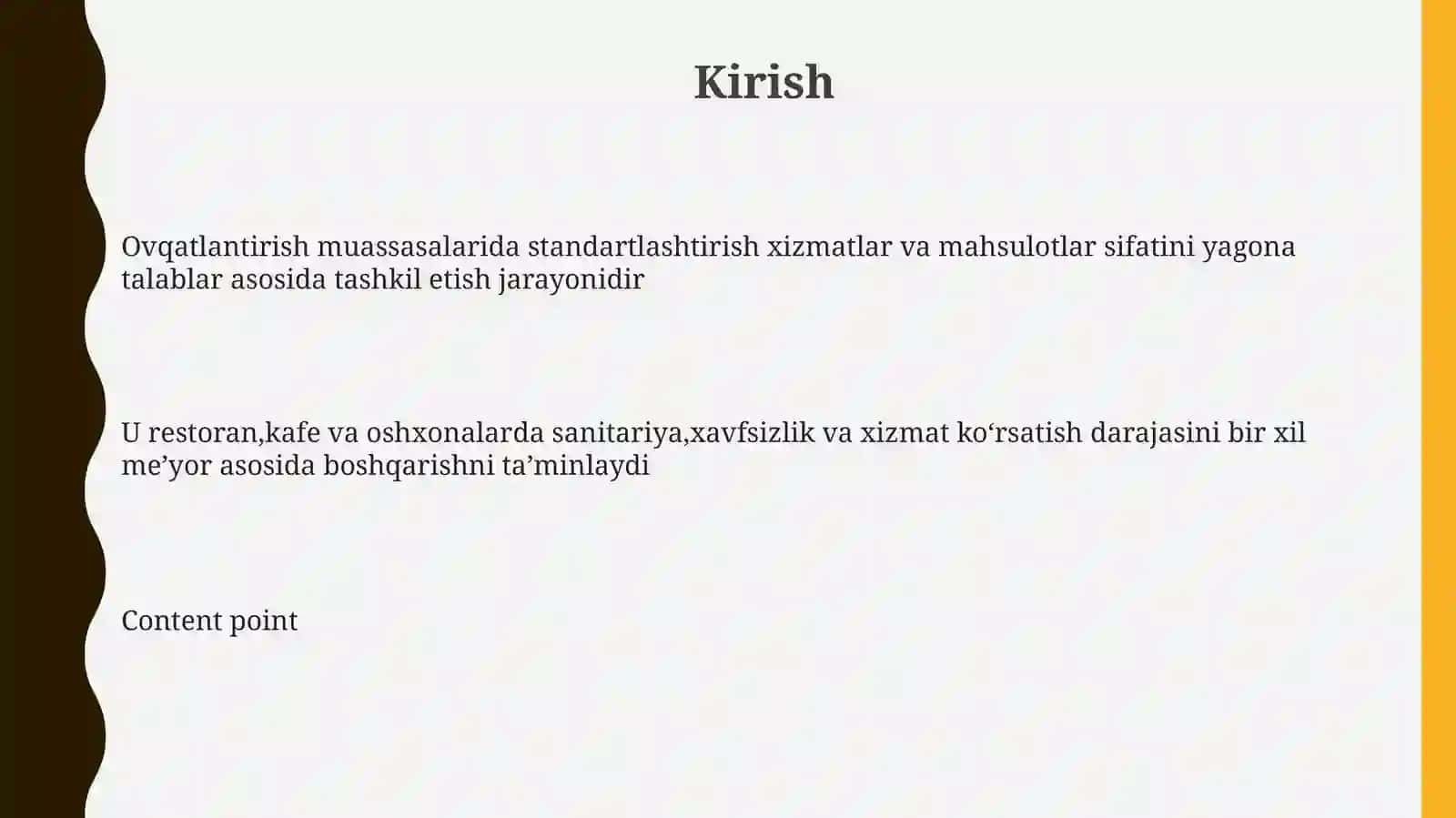 Ovqatlantirish muassasalarida standartlashtirish 3