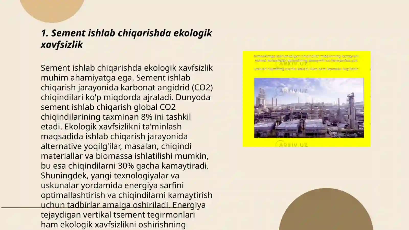 Sement zavodlaridan atmosfera havosiga tashlanayotgan changlarni kamaytirish 3