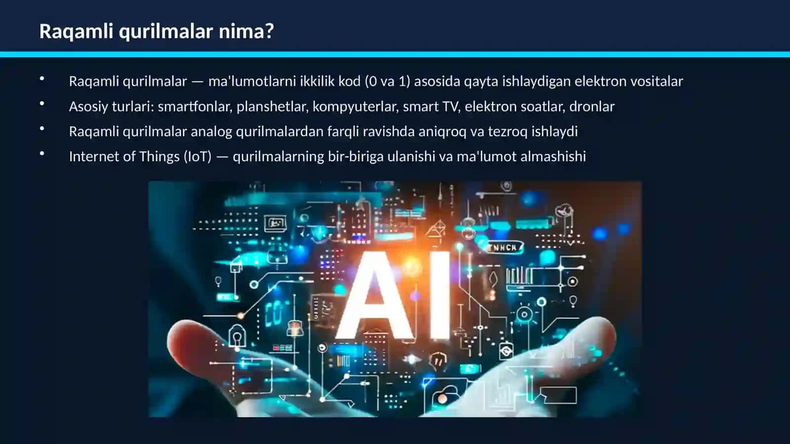 Raqamli qurilmalarning qo'llanilishi va ularning afzalliklari 3