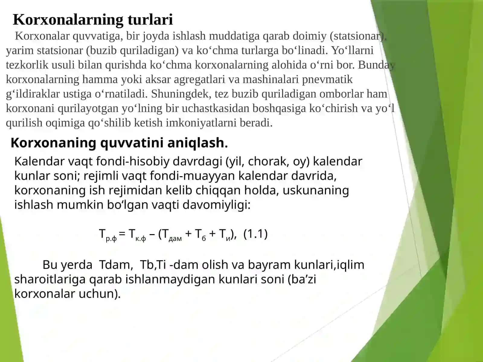 Yo‘l xo‘jaligining ishlab chiqarish korxonalarida ishlar texnologiyasi va uni tashkil etish 3