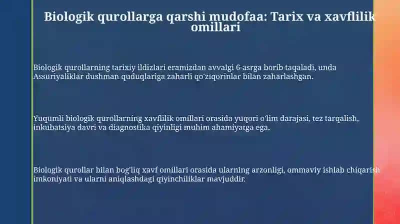 Biologik ommaviy qirğin qurollardan himoyalanish 3