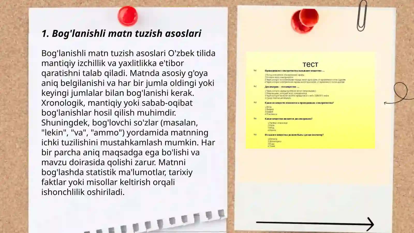 Bog'lanishli matn tuzish asoslari 3