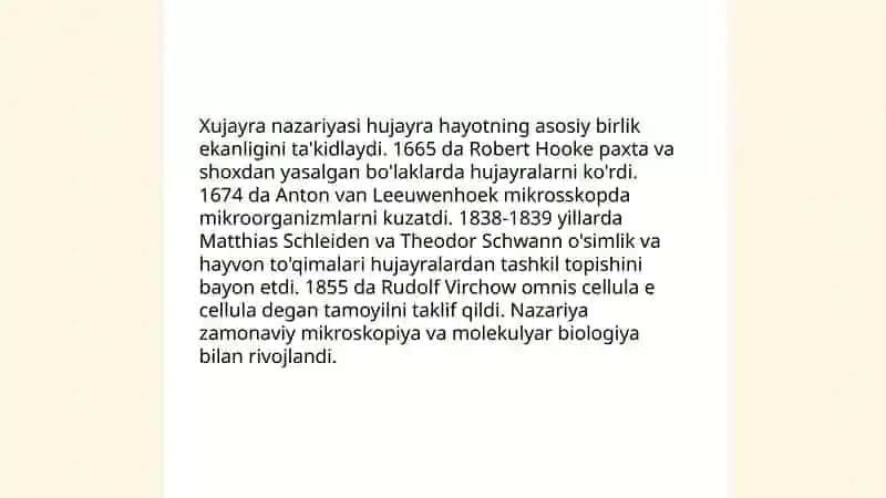 Biologiya:xujayra va to'qima haqida ma'lumot 3