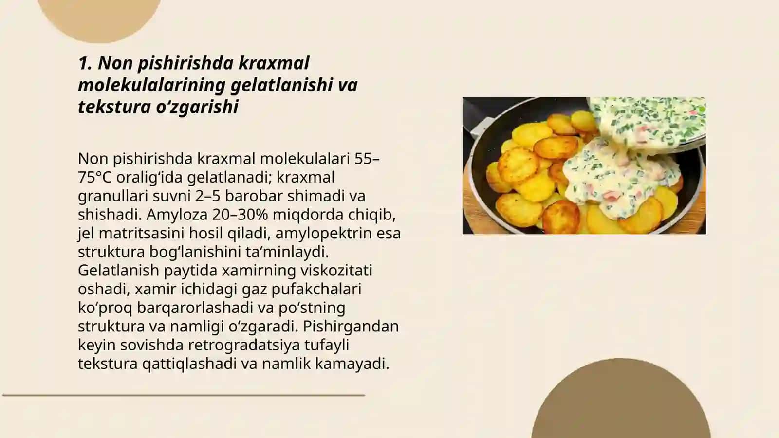 Non tuxum va kartoshka pishirishda modalarda qanday õzgarishlar sodir bõladi 3