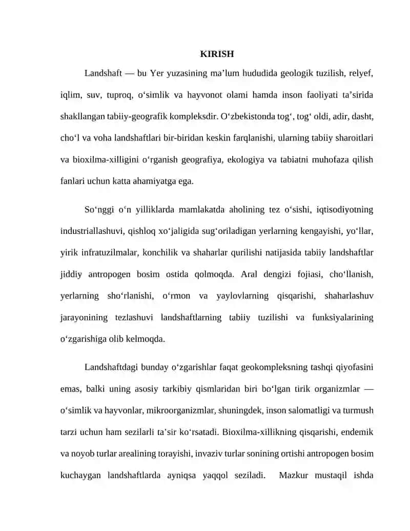 Oʻzbekistonda landshaftlarning antropogen oʻzgarishi va uning tirik organizmlarga taʼsiri 3