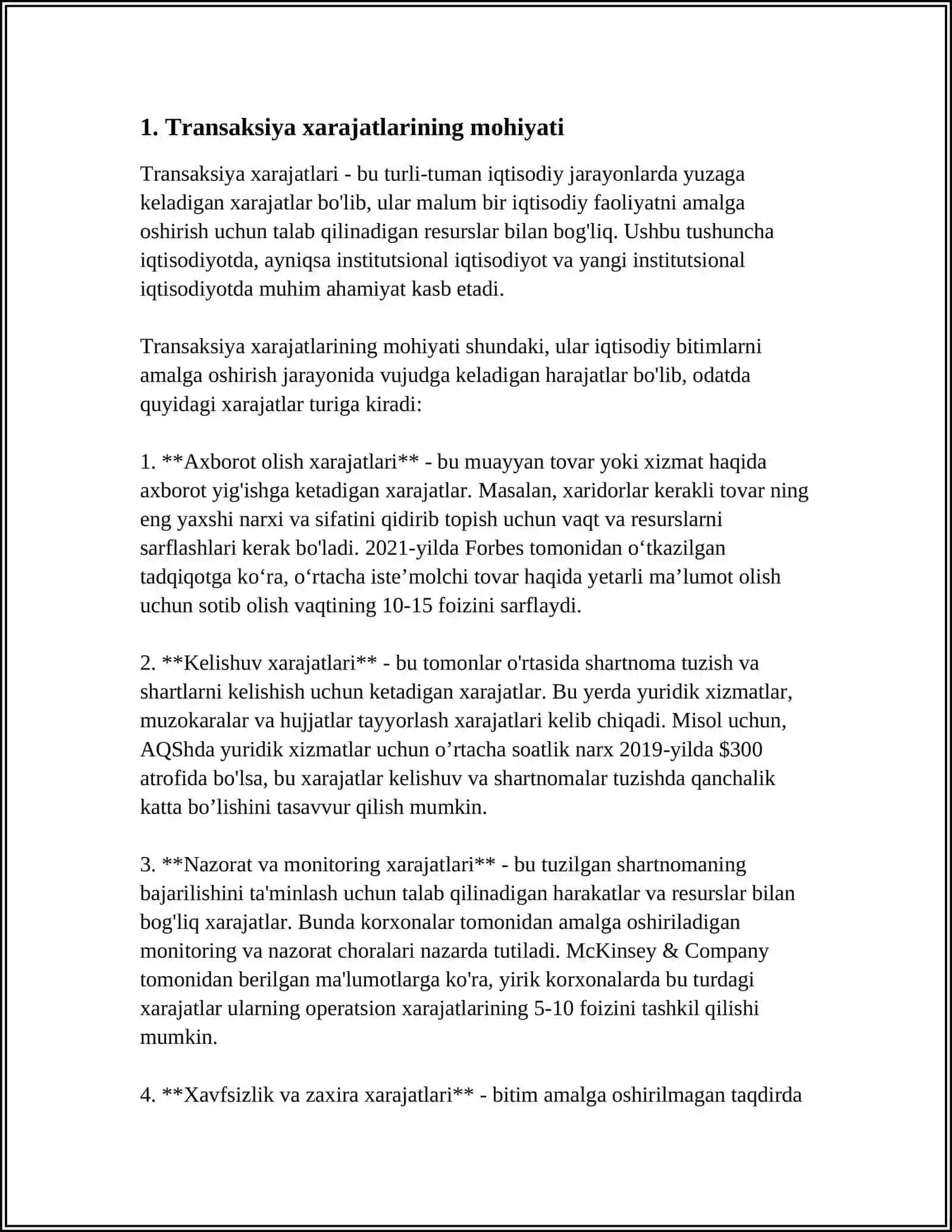 TRANSAKSIYA XARAJATLARI TARKIBINING AXBOROT BAZASI 3