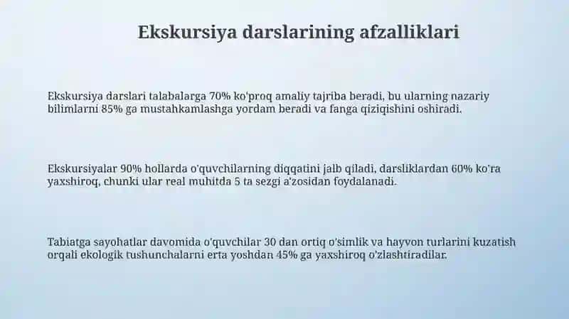 Boshlangʻich taʼlim tabiiy fanlarida ekskursiya darslari 3