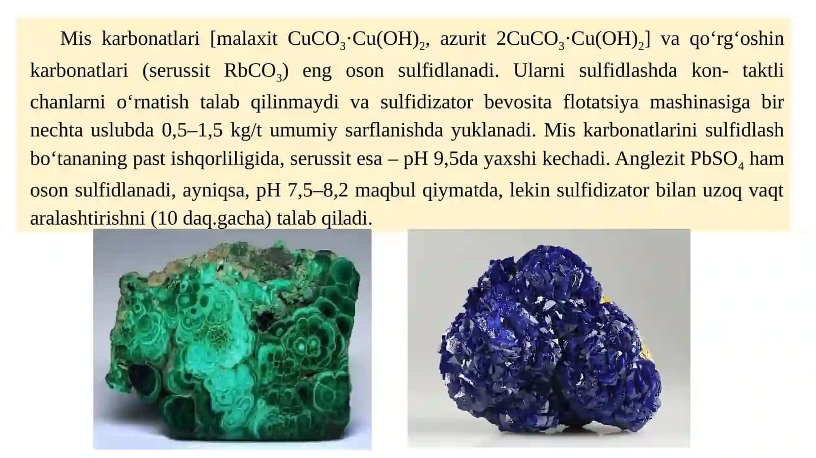 Ranglimetallarning oksidlangan va aralash rudalarini flotatsiyalash 3
