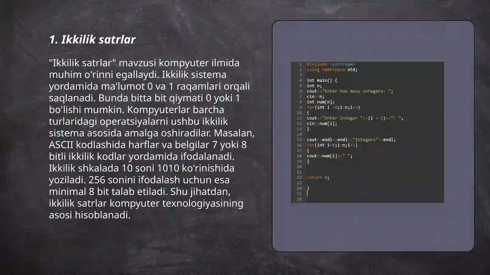 Ikkilik satrlar 3