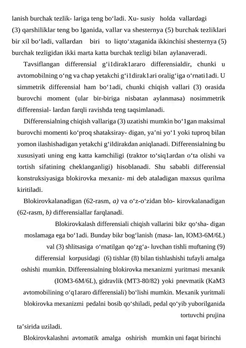 Differensial va Yetakchi G'ildirak Vallariga Texnik Xizmat Ko'rsatish 3