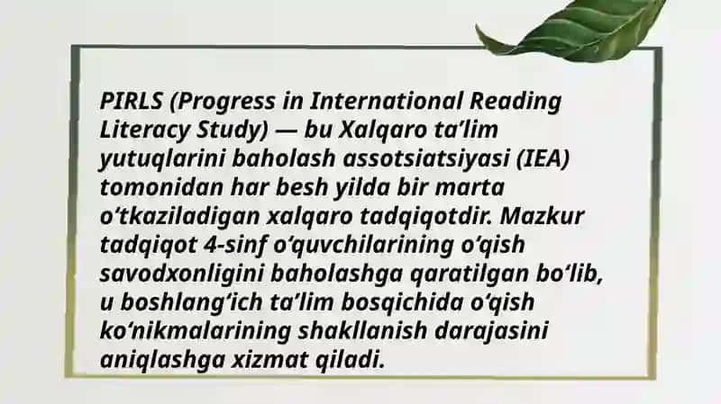 PIRLS tadqiqotlari haqida umumiy maʼlumot. 3