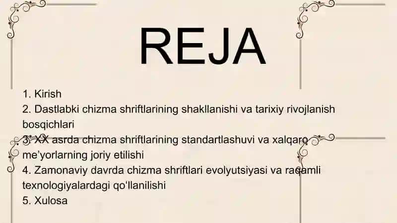 Standart chizma shriftlar tarixi 3