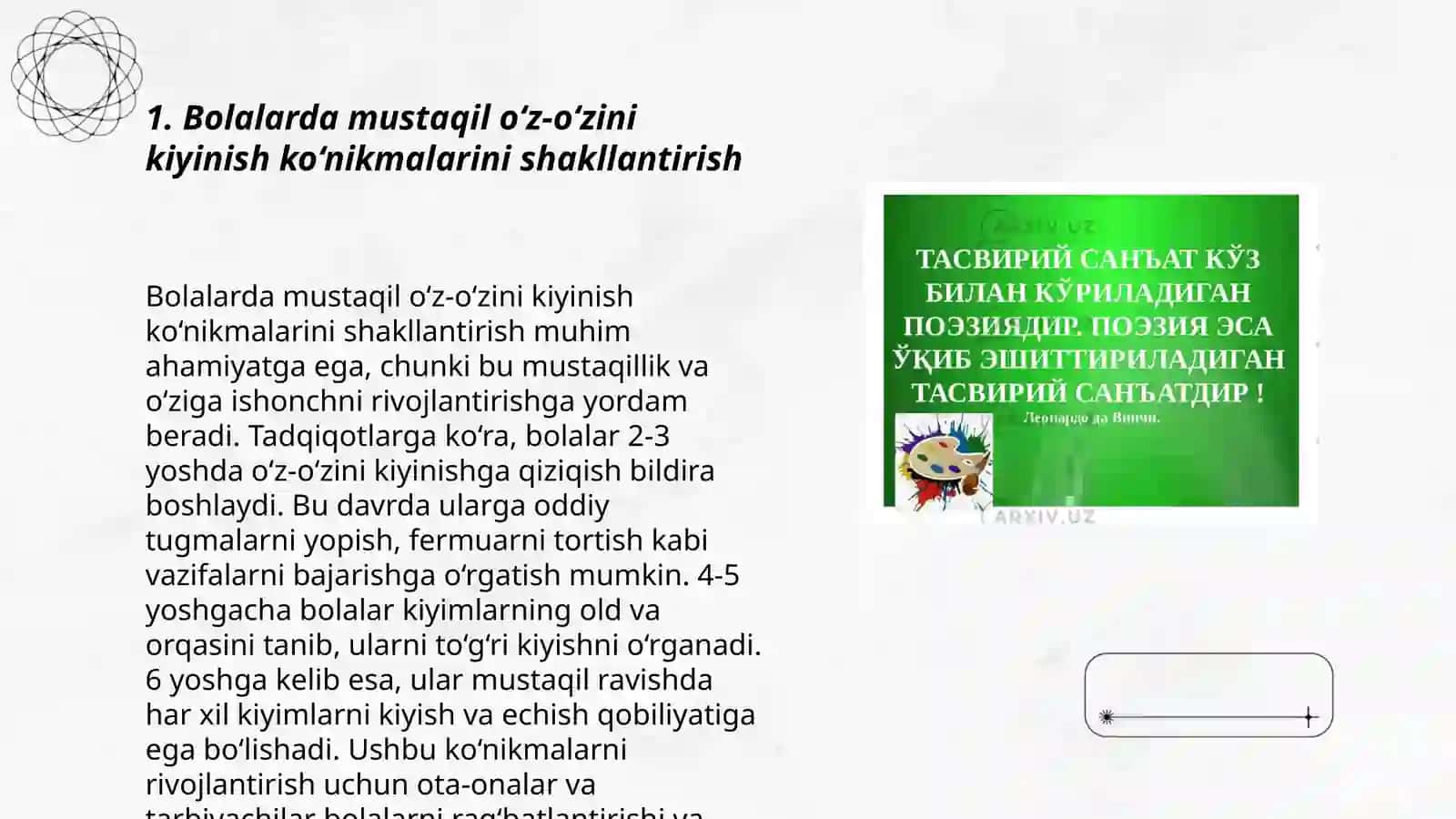 Ilk maktabgacha yoshdagi bolalarni maktabga tayyorlash 3