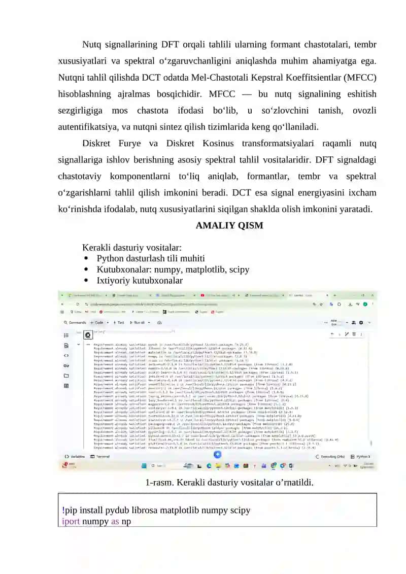 Signallar va tasvirlarni qayta ishlash fanidan 3-TOPSHIRIQ 3