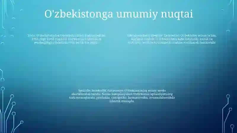 Germaniya Va O'Zbekiston 3