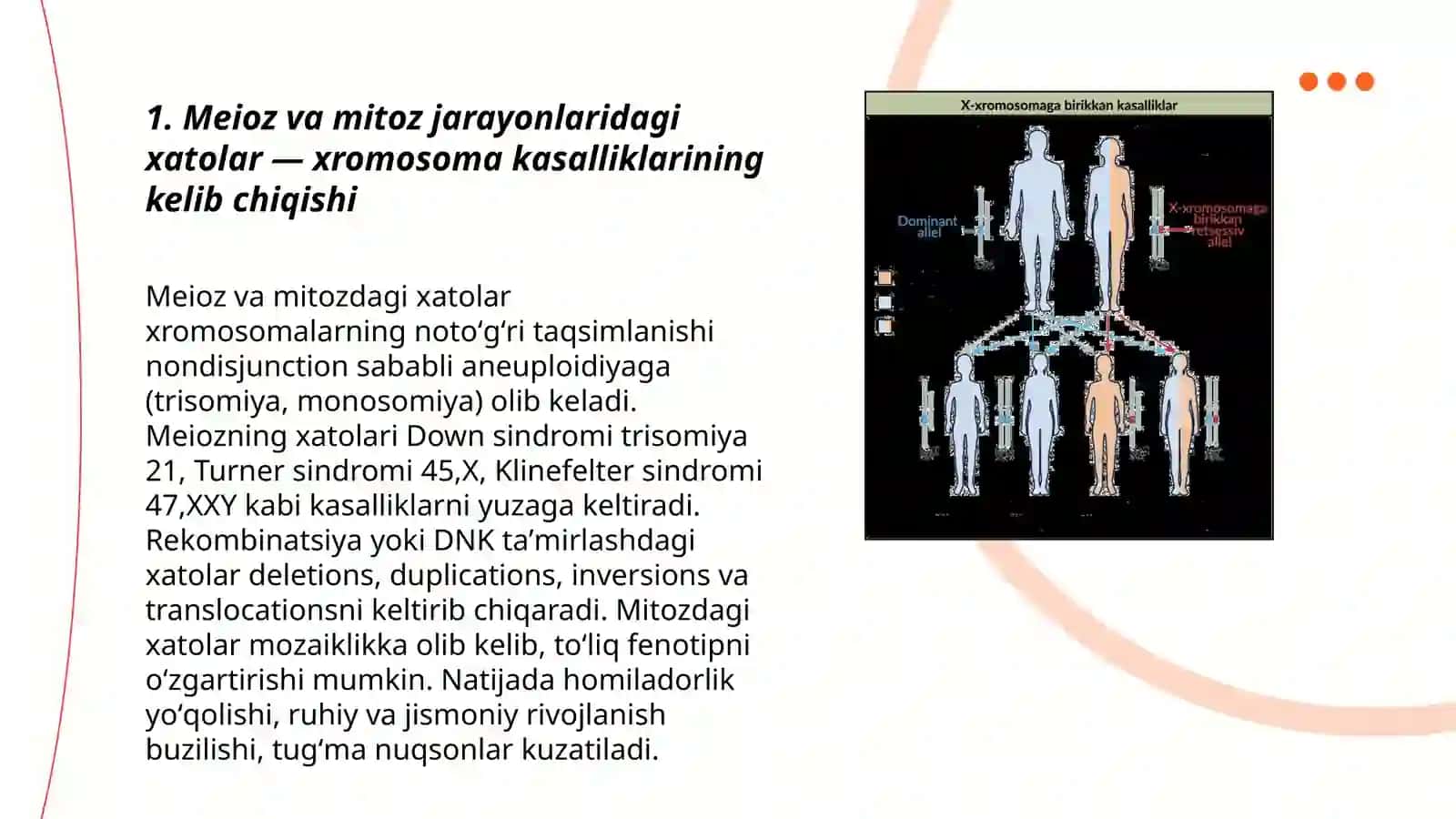 Xromosoma kasalliklarining kelish sabablari va asoratlari 3