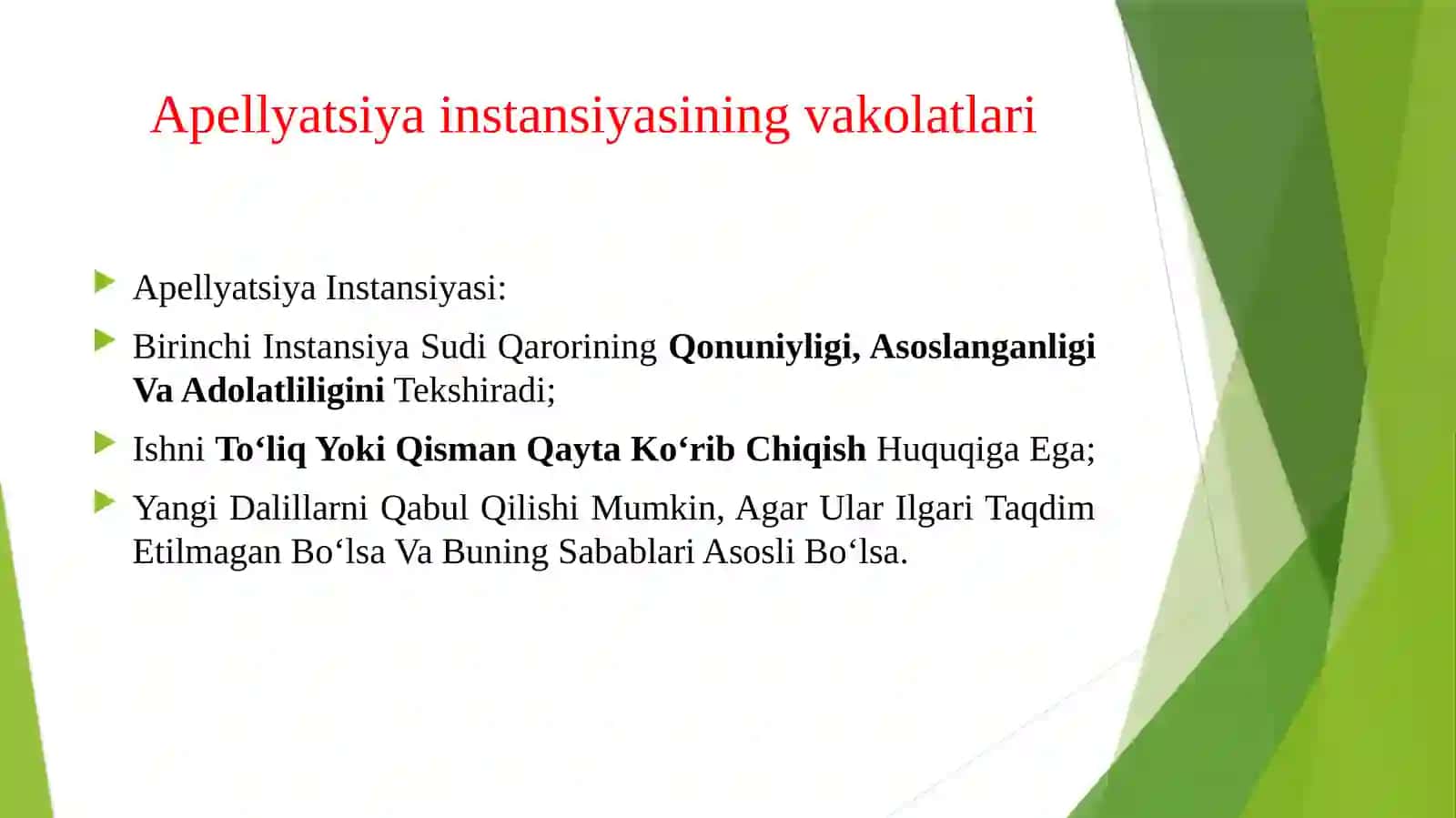 Huquqiy ta’sir chorasini qo‘llash to‘g‘risidagi ishlarni apellyatsiya tartibida ko‘rib chiqishning o‘ziga xos xususiyatlari. 3