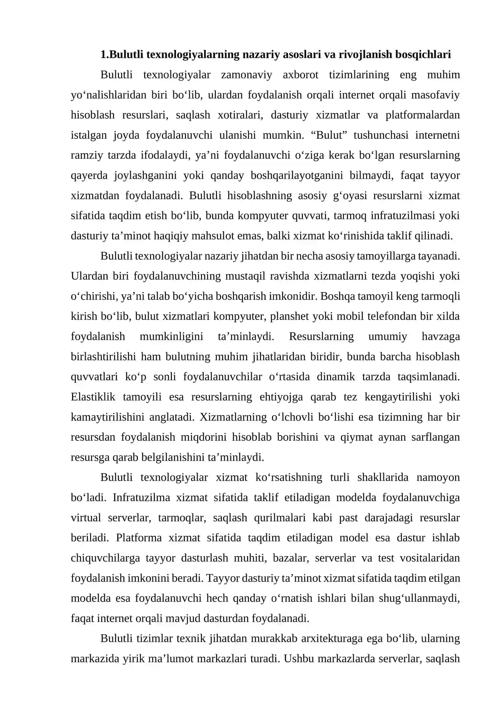 «CloudAnalyst» dasturida cloud texnologiyasining asosiy xarakteristikalari tahlili 3