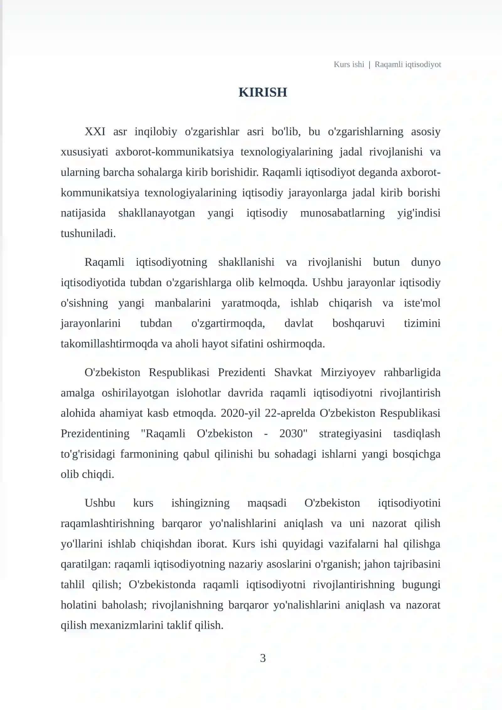 O'ZBEKISTON IQTISODIYOTINI RAQAMLASHTIRISHNING BARQAROR YO'NALISHLARI VA UNI NAZORAT QILISH YO'LLARI 3