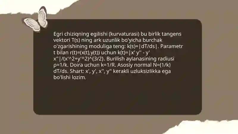 Egri chiziq urinmasi va normali 3