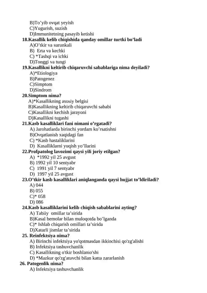 STOMATOLOGIYA TEST SAVOLLARI 3