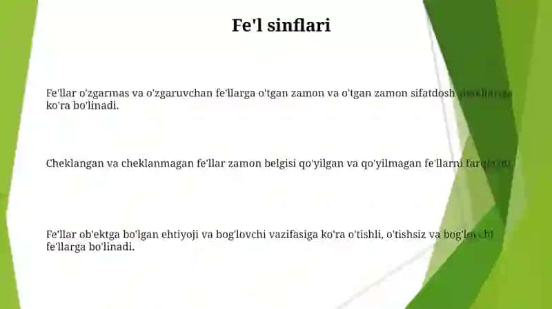 Fe'lning grammatik kategoriyalari 3