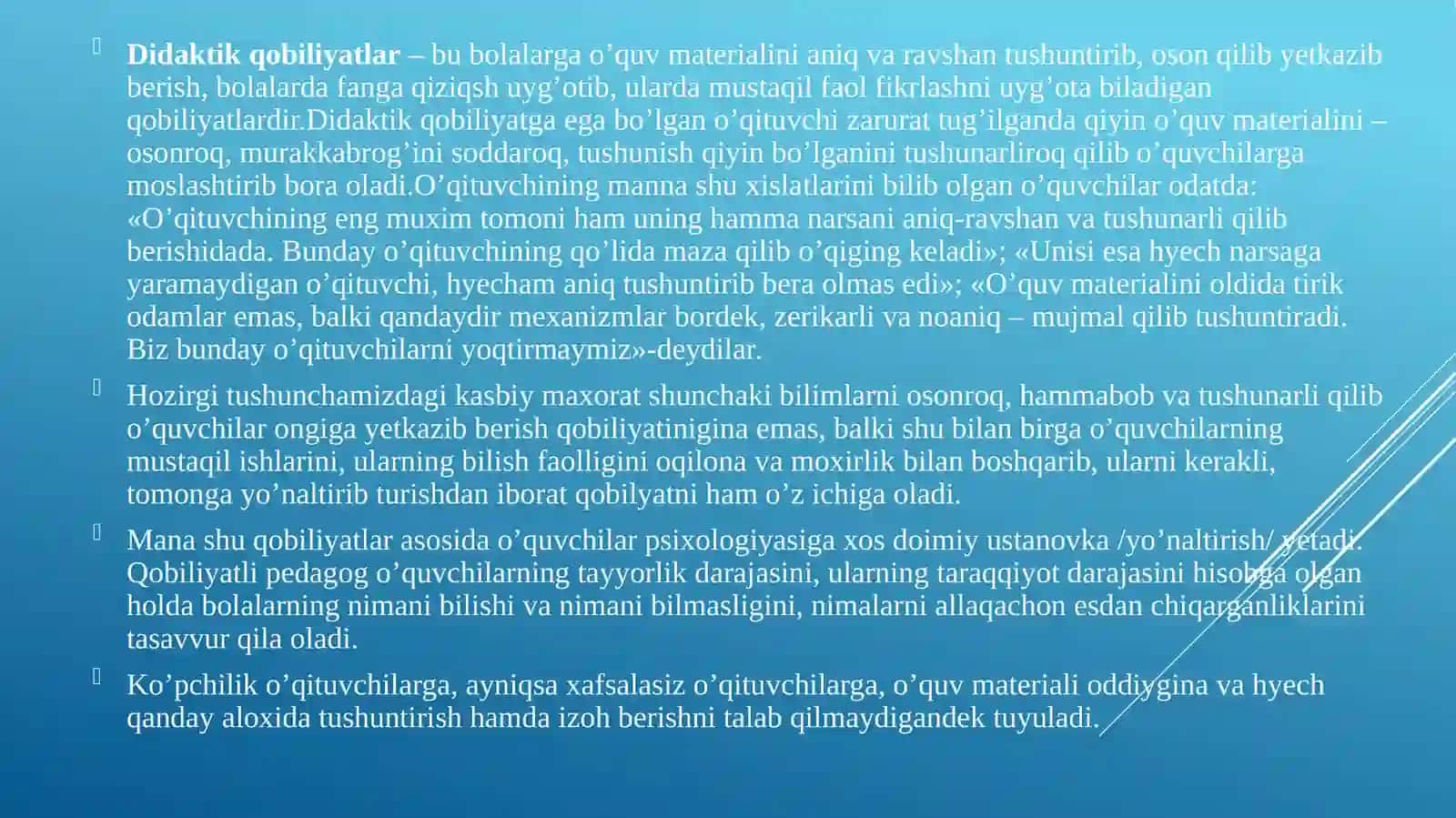 Pedagogik qobiliyatning turlari va ularning tasnifi 3
