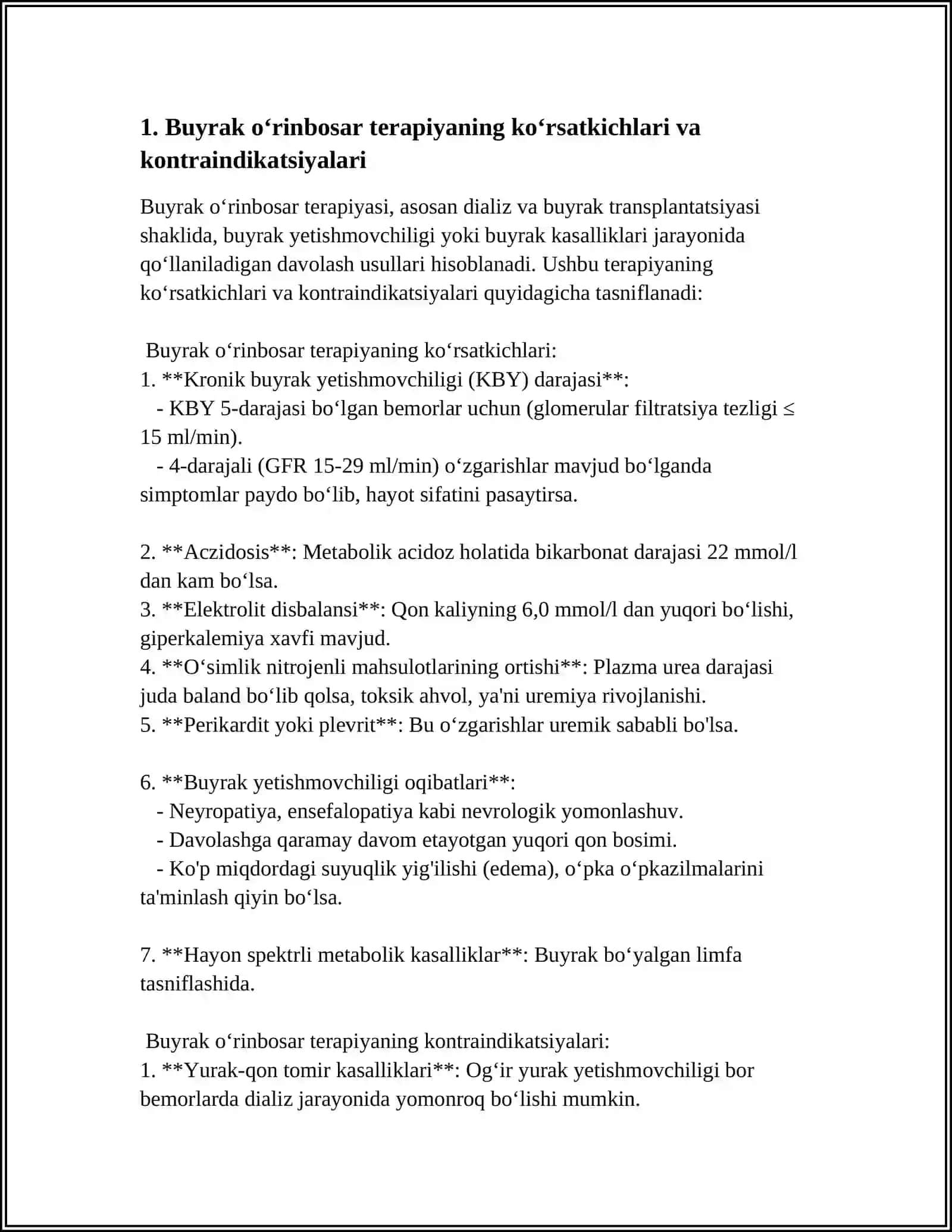 ICHKI KASALLIKLARDA BUYRAK OʻRINBOSAR TERAPIYASI 3