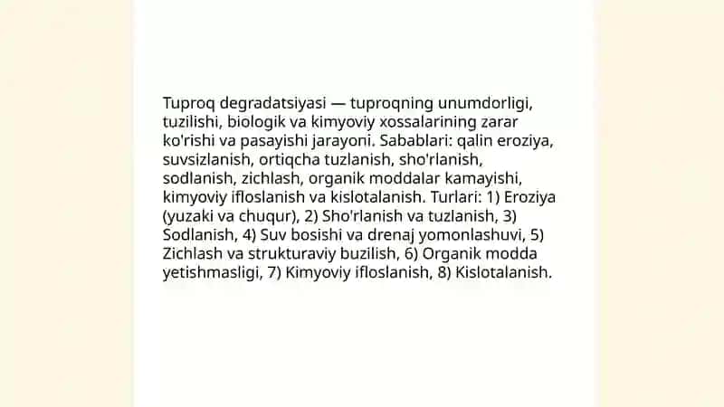 Tuqroq Degeratsiyasi Tushunchasi Sabablari va Oqibatlari 3