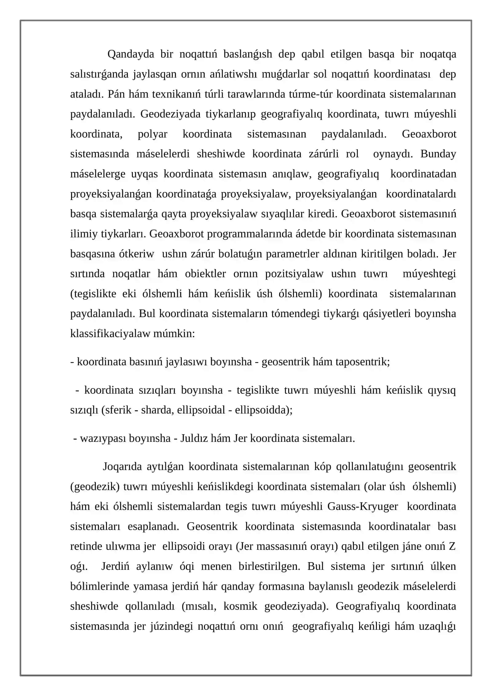 GATda koordinata sistemaları 3