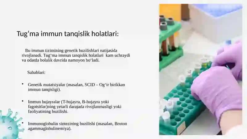 Immun tanqislik holatlari , immun profilaktika va immunoterapiya asoslari 3