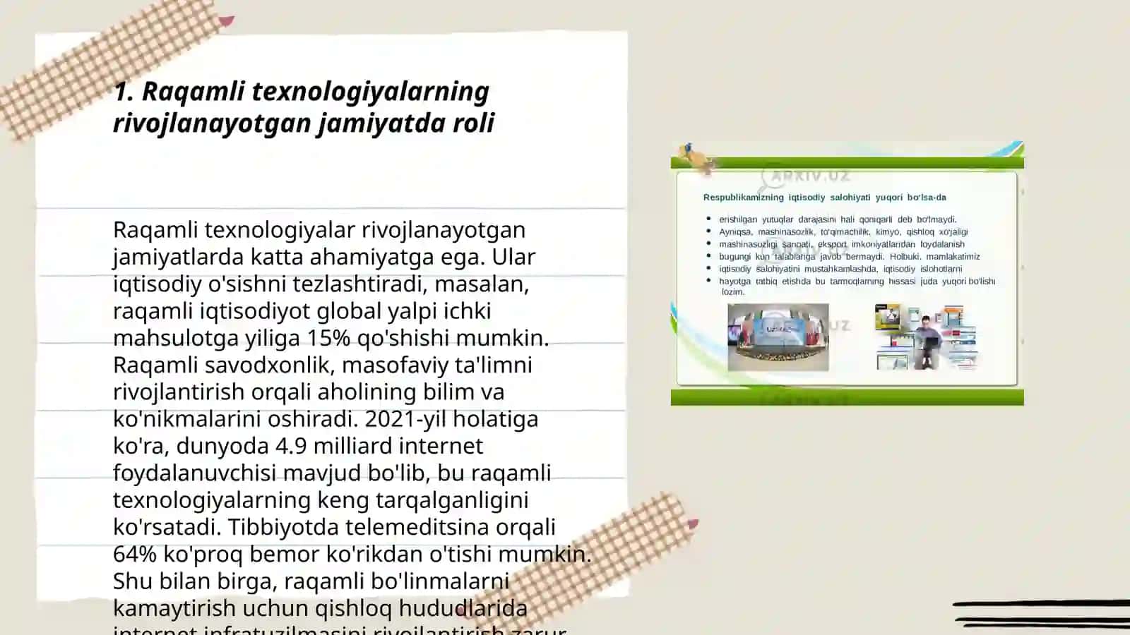 Raqamli texnologiyalarning rivojlanayotgan jamiyatda roli 3