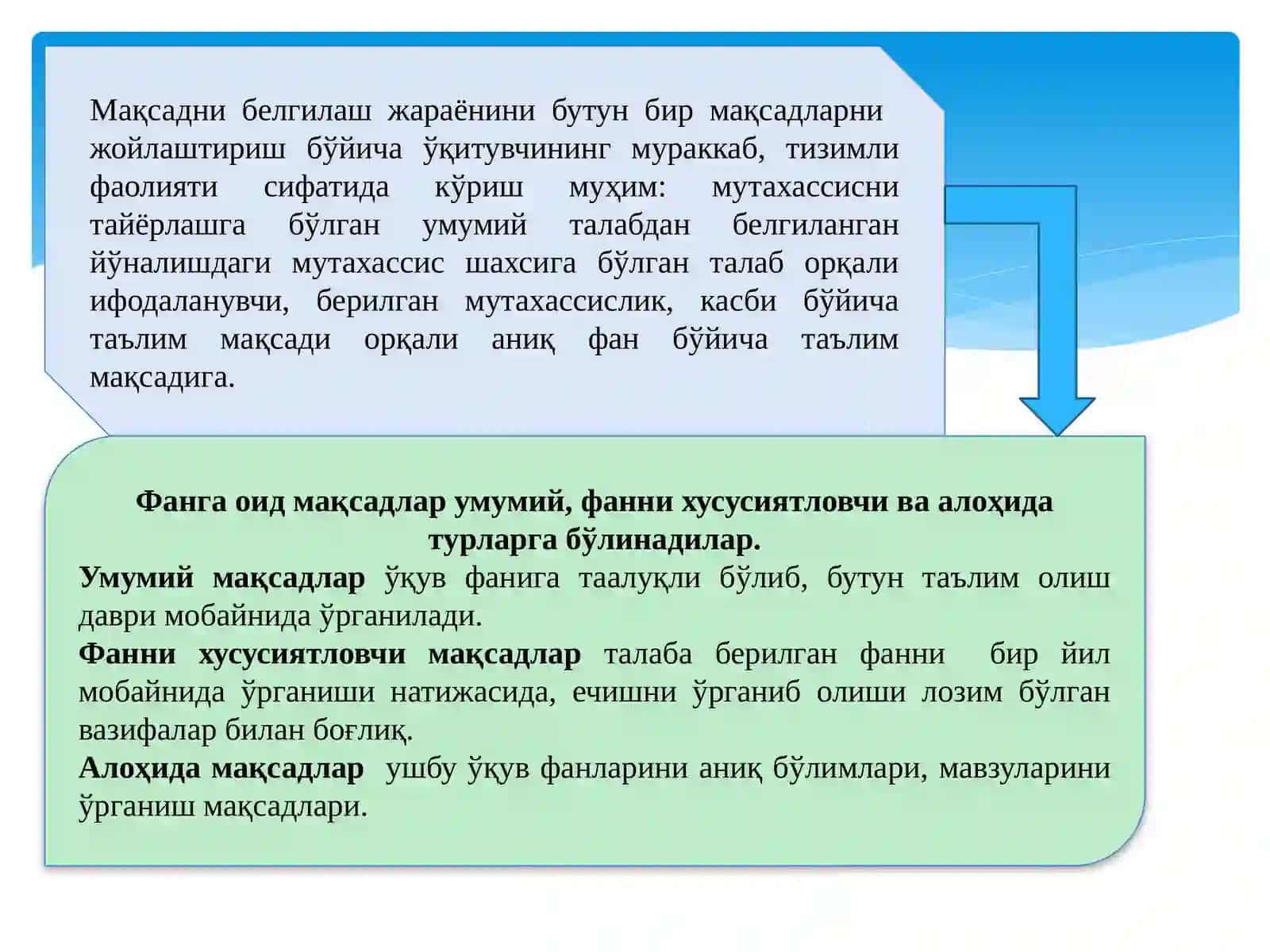 Махсус фанлар бўйича ўқув машғулотларини лойиҳалаштириш ва режалаштиришнинг асослари 3