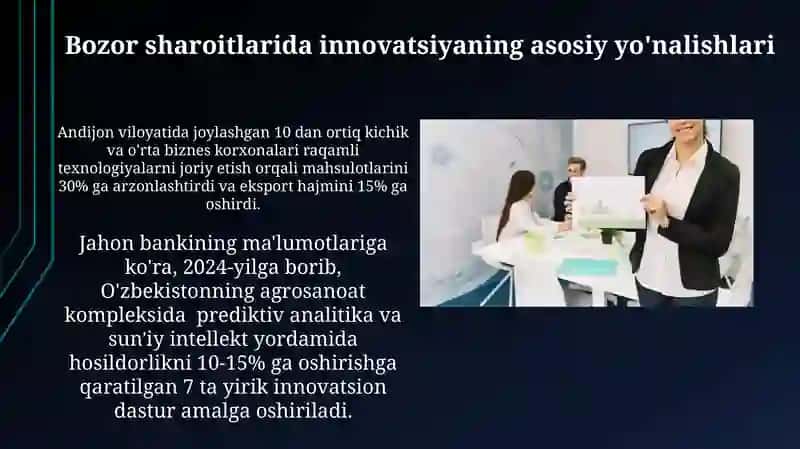 Bozor sharoitida innovatsiyalar va korxonalar taraqqiyotining asosiy yoʻnalishi 3