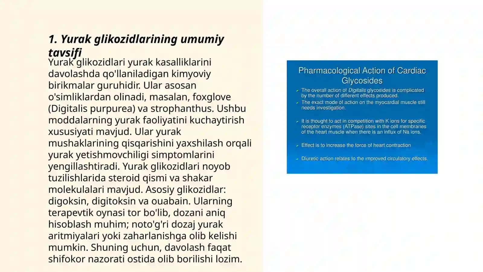 Yurak glikozidlarining kimyoviy tuzilishi va ahamiyati 3