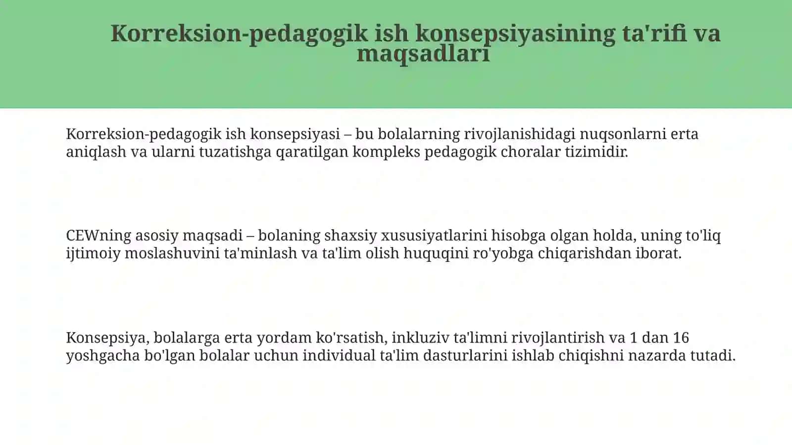Korreksion tarbiyaviy ish tushunchasi (KI bolalarda) 3