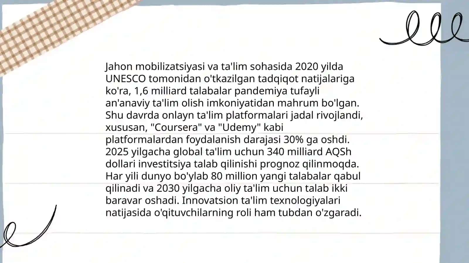 XX asr jahon ta'lim tizimidagi Global tendentsiyalar 3