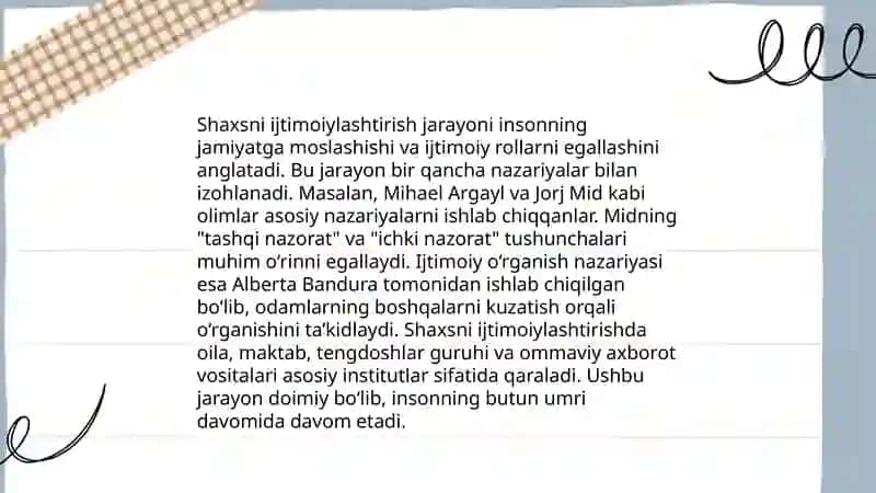 Shaxsning rivojlanishi ijtimoiylashuvi va tarbiyasi 3
