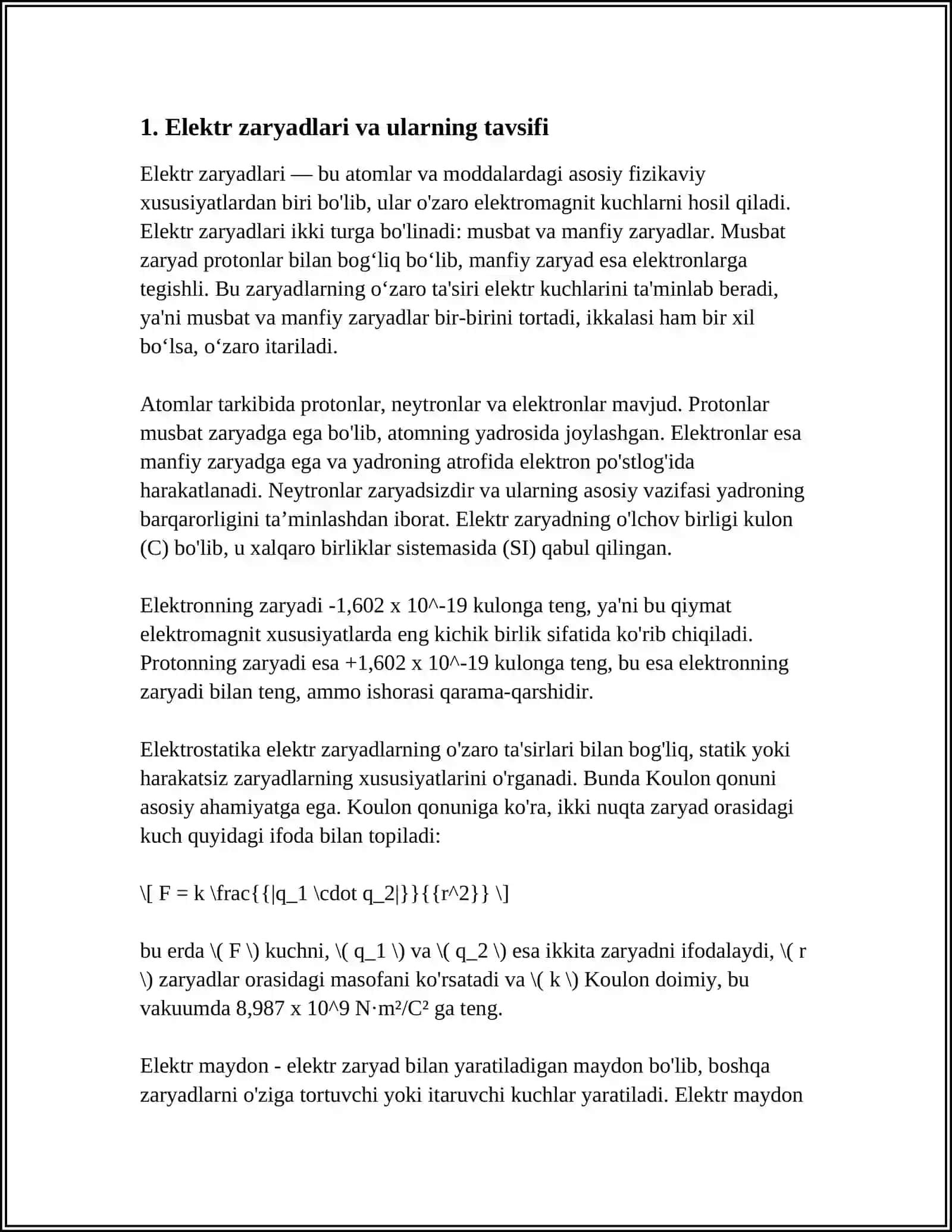 ELEKTR SIG'IMI. KONDENSATORLAR 3