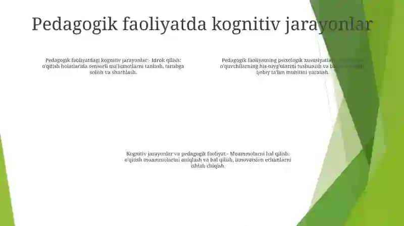 Pedogogik Faoliyatning Psixologik Xususyatlari 3
